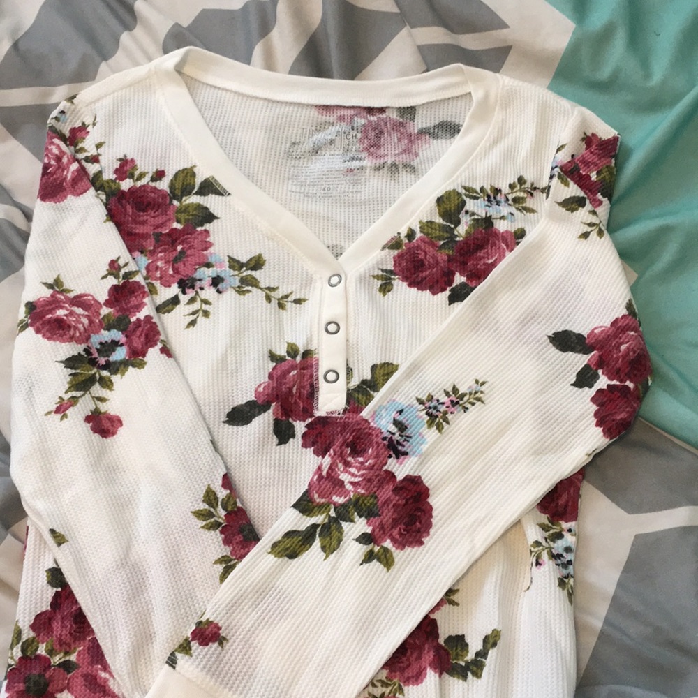 Time and tru rose thermal long sleeve tee small